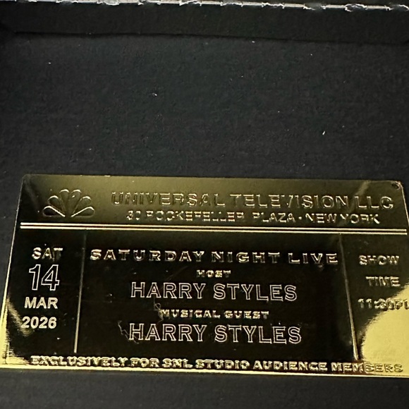 Harry Styles Saturday Night Live Engraved Golden Ticket - LIMITED EDITION - Picture 2 of 3